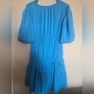 Blue Puff Sleeve Dress
